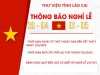 THÔNG BÁO LỊCH NGHỈ LỄ 30/4 VÀ 1/5