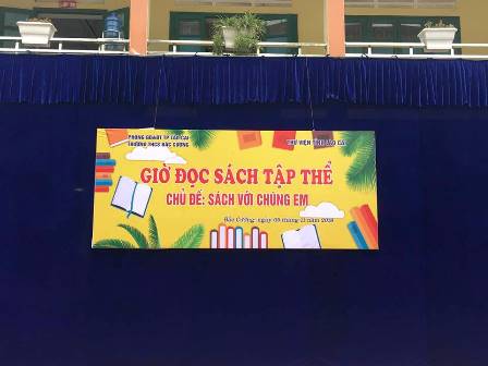 Giờ đọc sách tập thể tại trường THCS Bắc Cường
