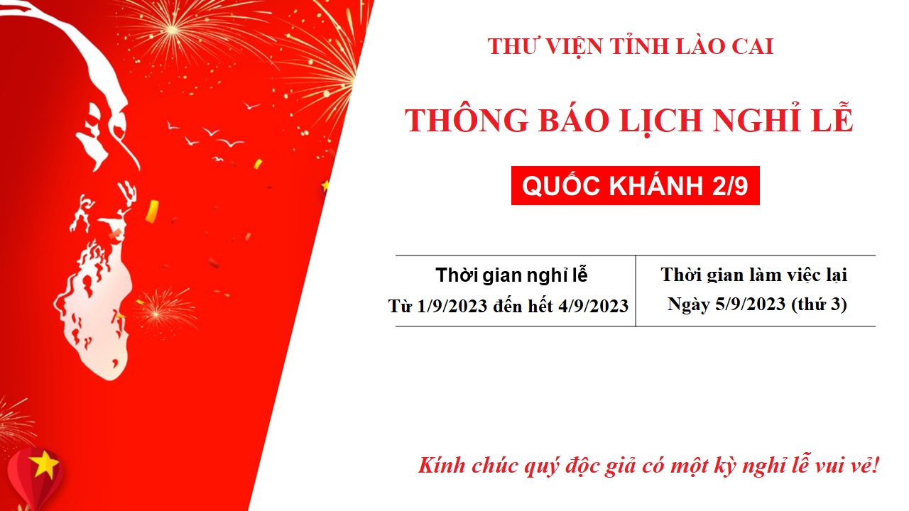THÔNG BÁO LỊCH NGHỈ LỄ 2-9