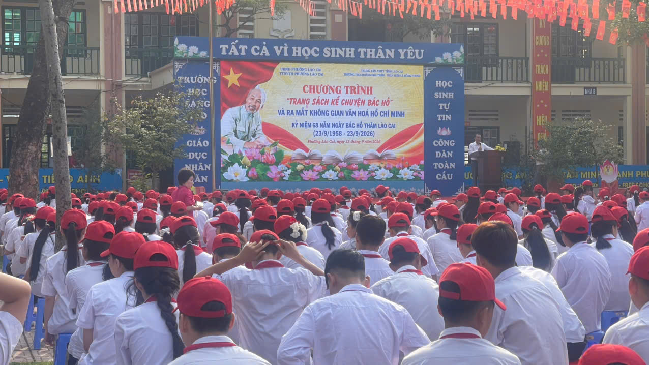 Thư viện Lào Cai phối hợp với Trung tâm Dịch vụ tổng hợp phường Lào Cai tổ chức Trưng bày, giới thiệu và phục vụ đọc sách nhân kỷ niệm 68 năm Ngày Bác Hồ lên thăm Lào Cai (23/9/1958-23/9/2026)