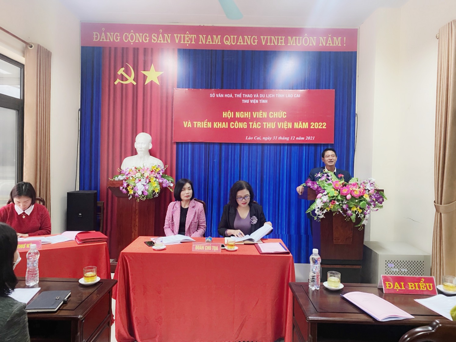 Đ/c Nguyễn Thái Hòa - P. Bí thư thường trực Đảng ủy, P. Giám đốc Sở VHTT&DL phát biểu chỉ đạo tại Hội nghị